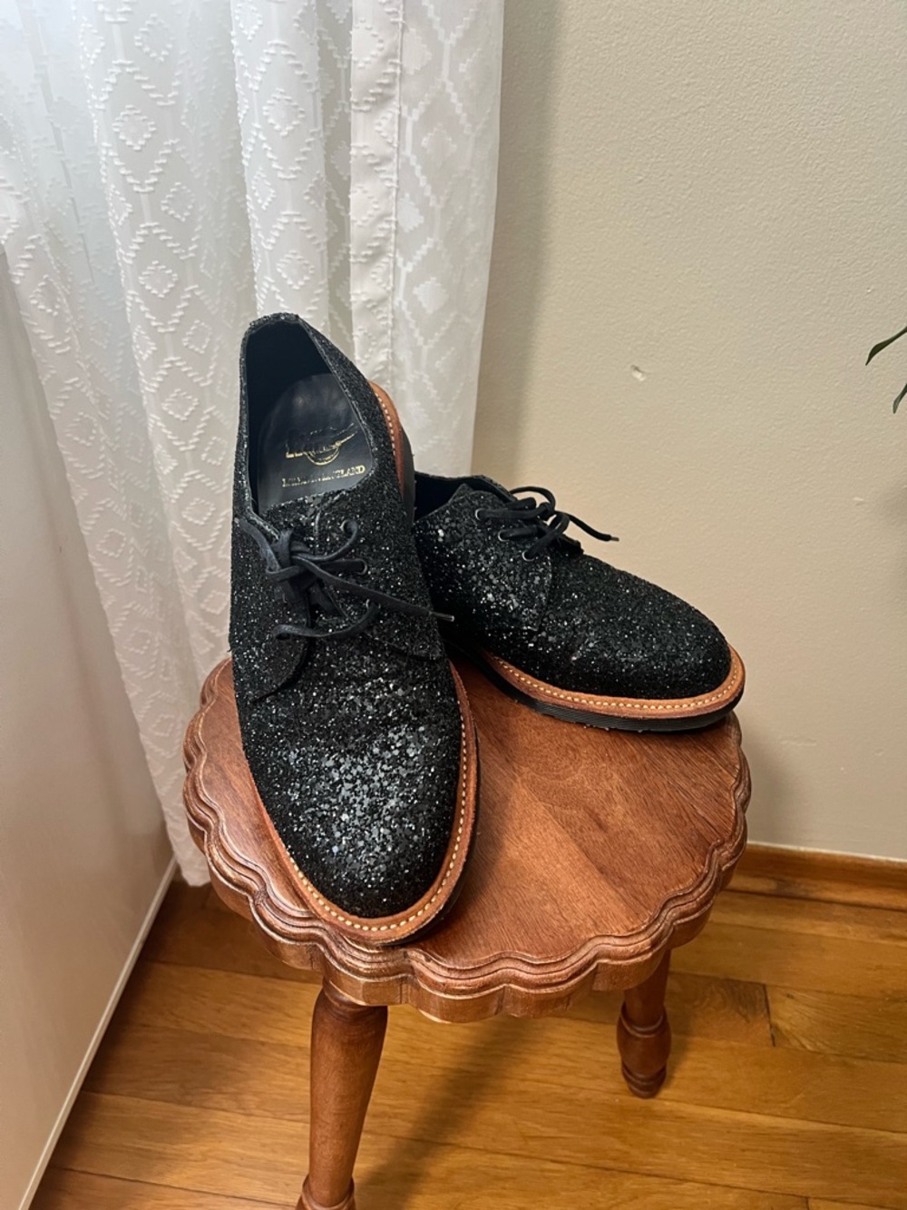 Dr.Martens RARE Lester Noir Sequel Glitter Oxford Made in England